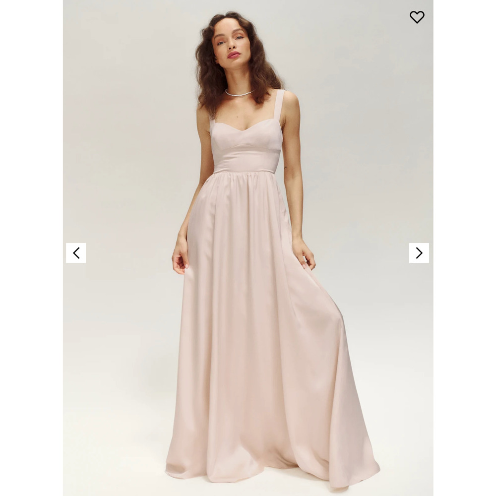 Reformation Hollyhock Gown Champagne‎ Satin Maxi Dress Sleeveless Sz 6